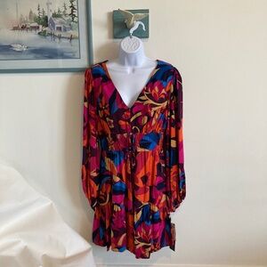 🌸 Adrianna Papell Printed Flounce Dress – Size 10 – NWT 🌸